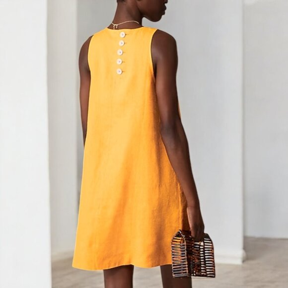 J. Crew Maxine button-back dress in linen Size XXS P - Picture 2 of 13